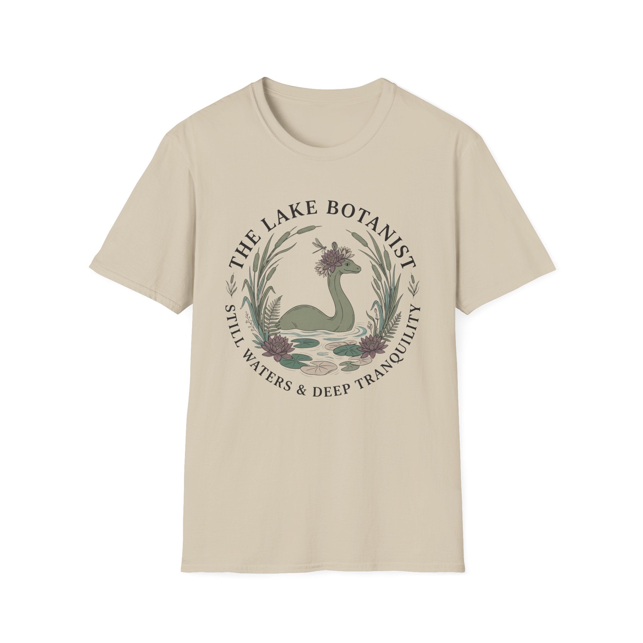 Cozy Cottagecore Nessie T-Shirt — 'The Lake Botanist' Nature Graphic Tee