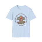 The Woodlands' Soulful Escapist T-Shirt — Cute Flatwoods Monster Tea & Tranquility Graphic