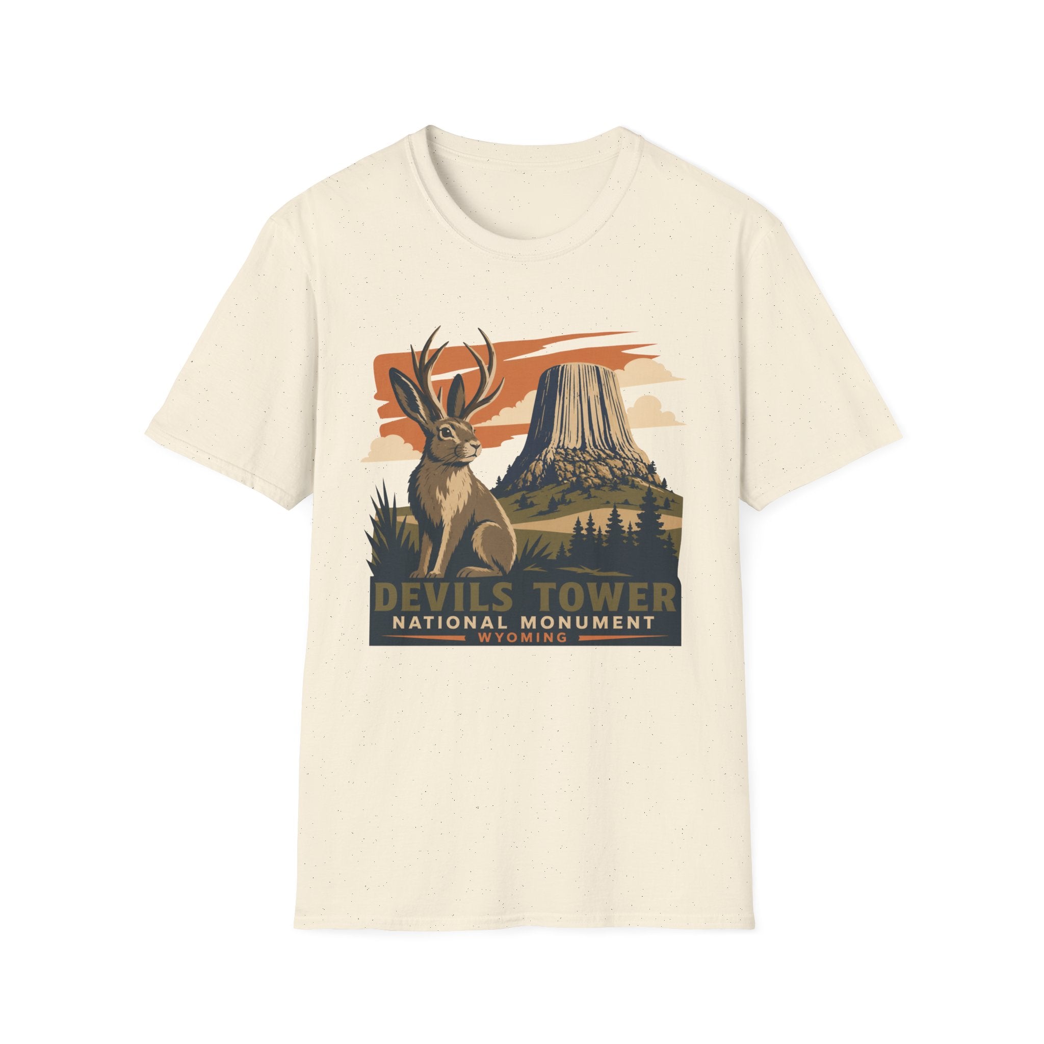Devils Tower Jackalope T-Shirt — Retro National Monument Tee