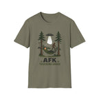 AFK Touching Grass T-Shirt — Gaming Nature Tee with Bigfoot & UFO