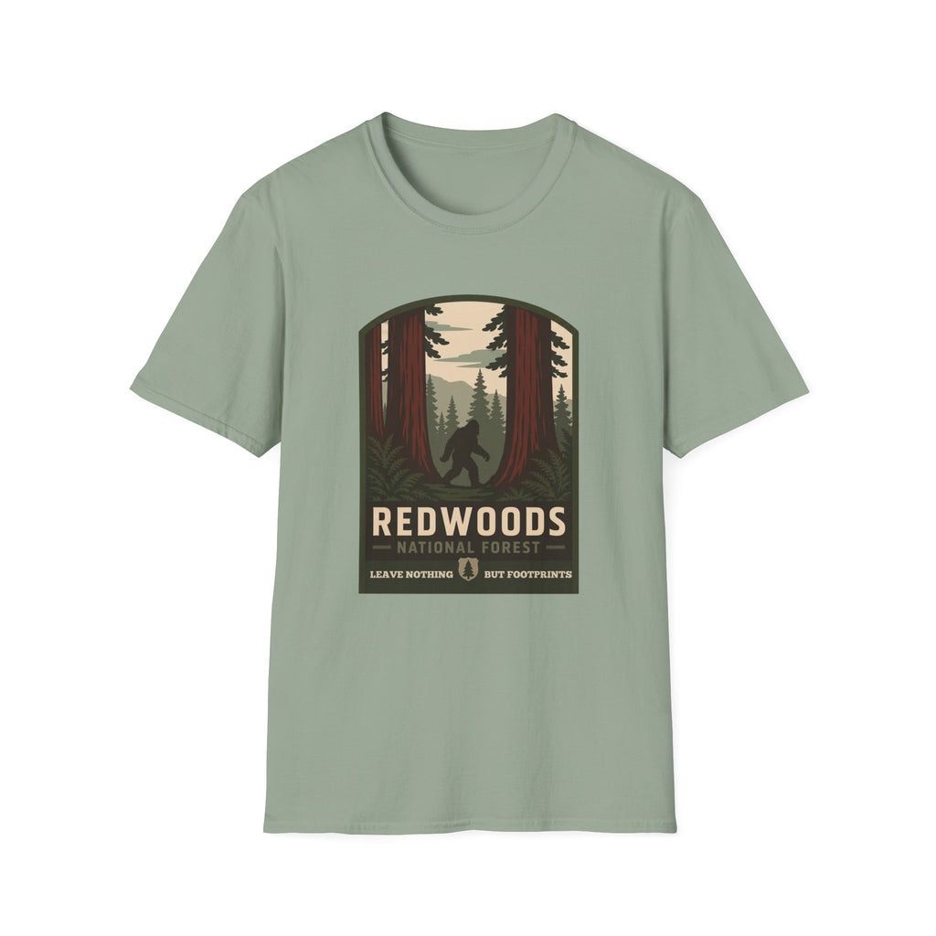 Redwoods National Park Bigfoot T‑Shirt — Vintage Forest Adventure Tee