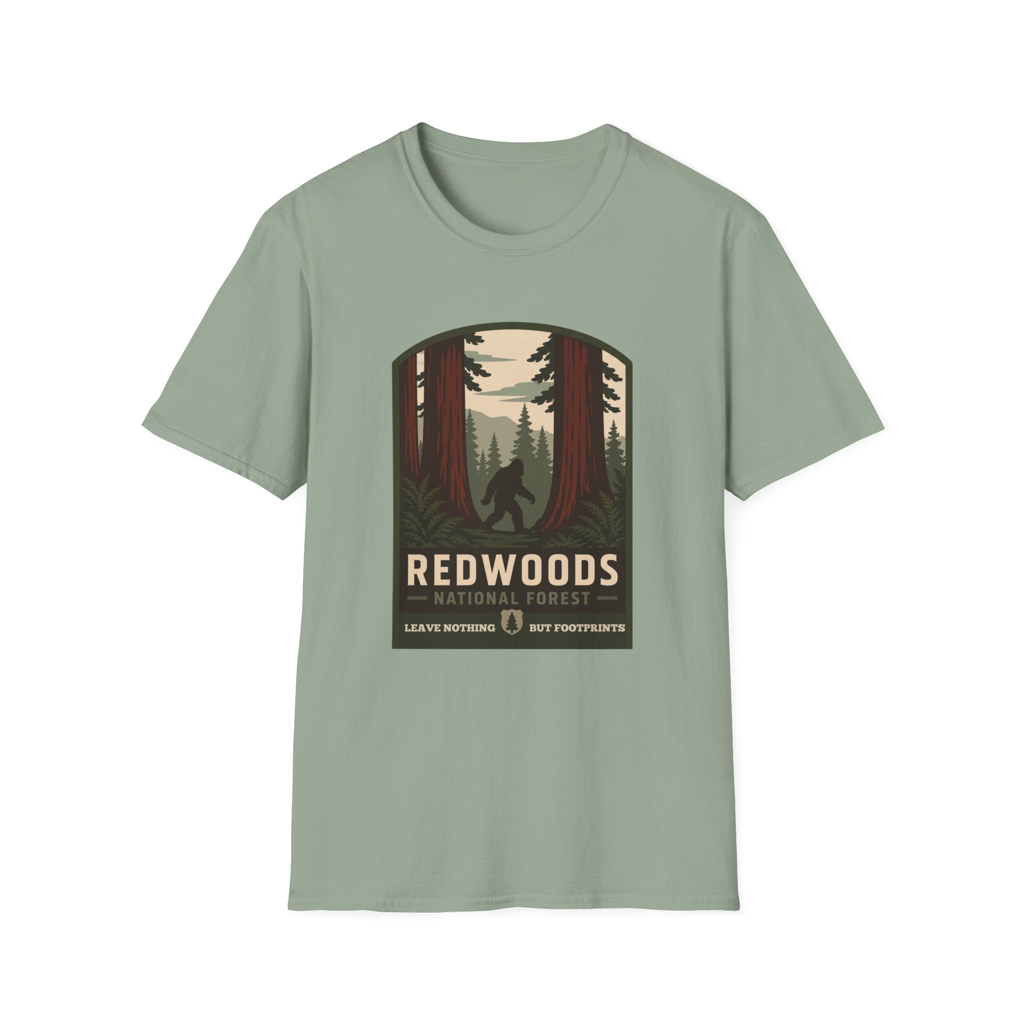Redwoods National Park Bigfoot T‑Shirt — Vintage Forest Adventure Tee
