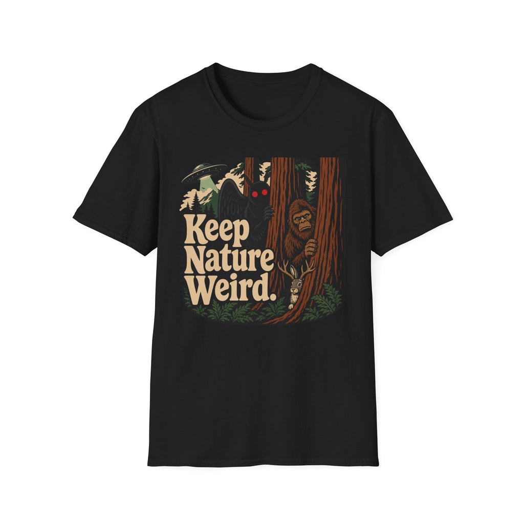 Keep Nature Weird Cryptid T-Shirt - Bigfoot, Mothman, Jackalope, UFO
