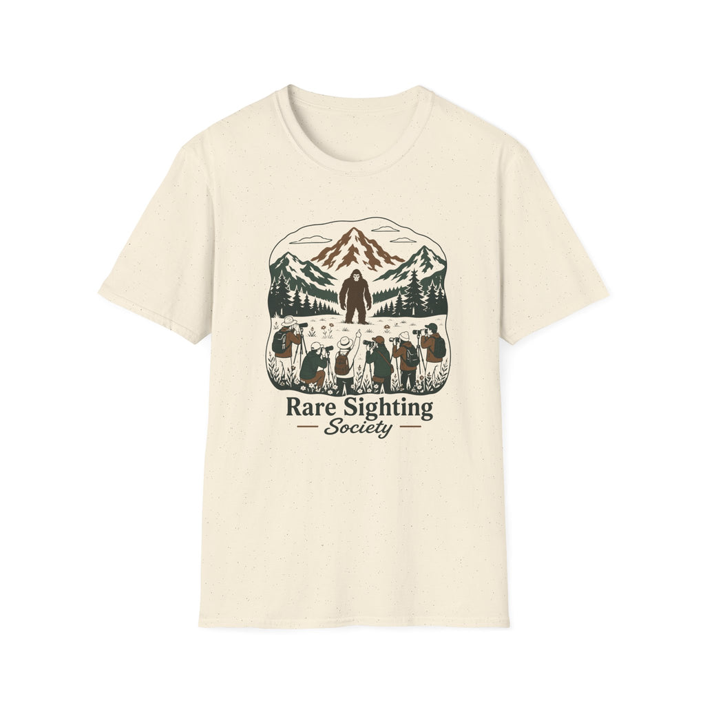 Rare Sighting Society T-Shirt — Sasquatch Mountain Camping Graphic Tee