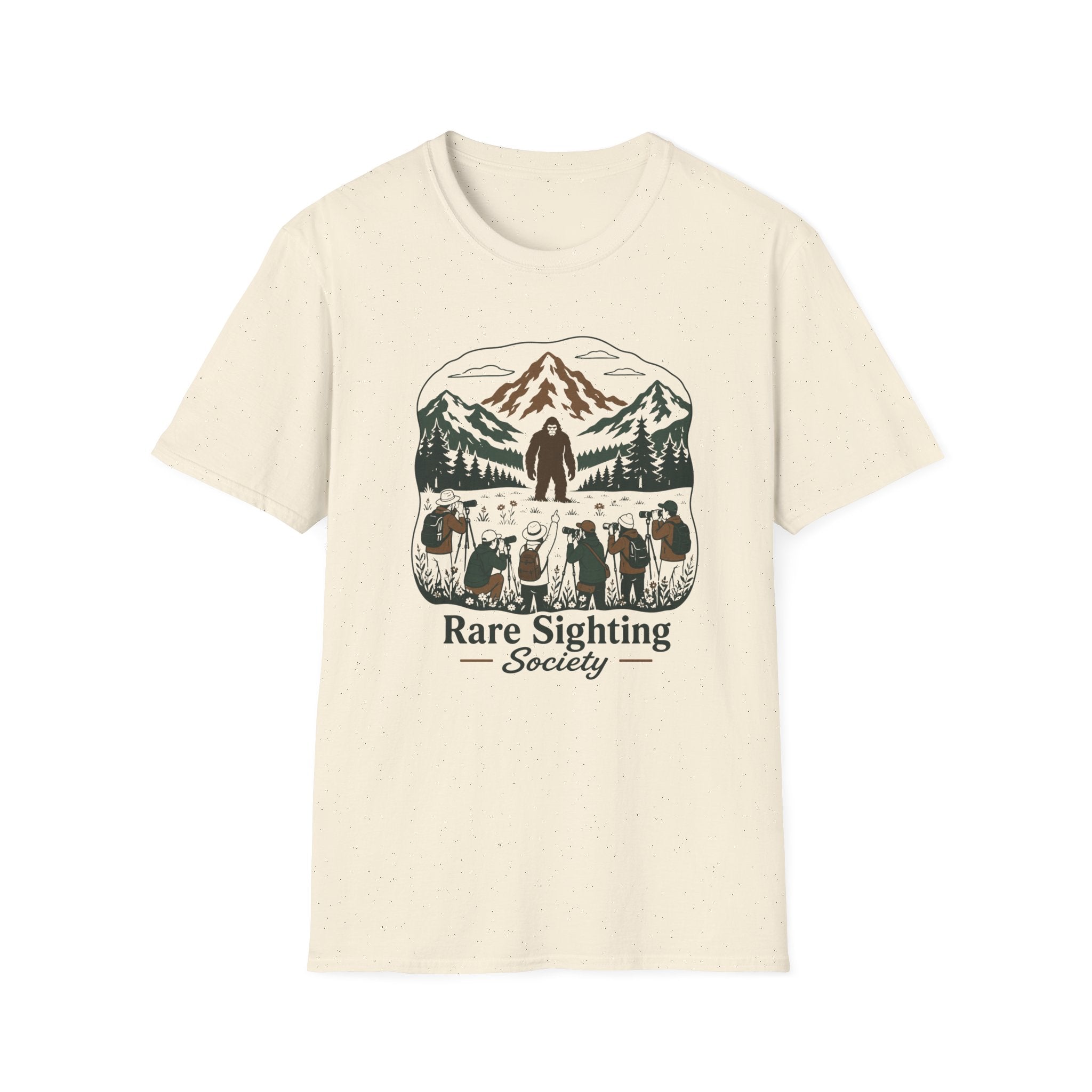 Rare Sighting Society T-Shirt — Sasquatch Mountain Camping Graphic Tee