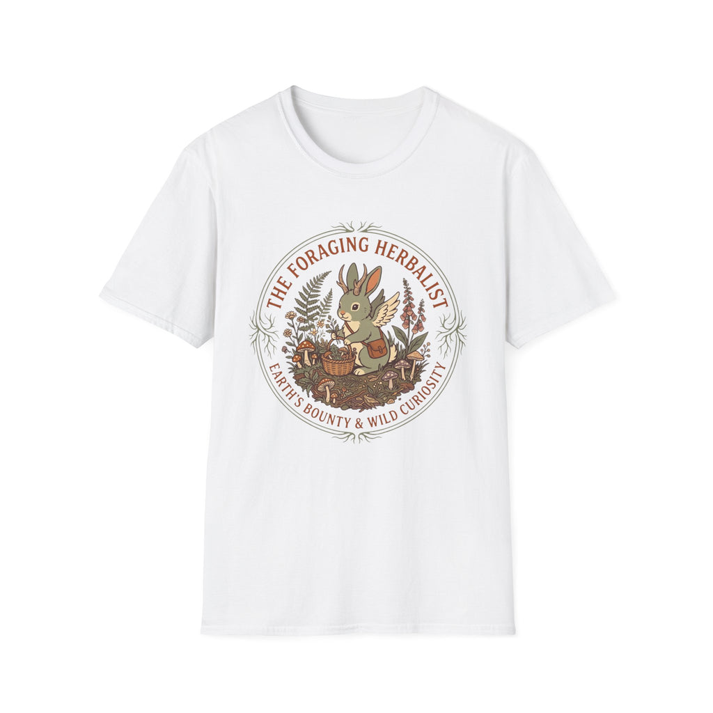 Foraging Herbalist T-Shirt — Cute Jackalope & Wildflower Nature Tee