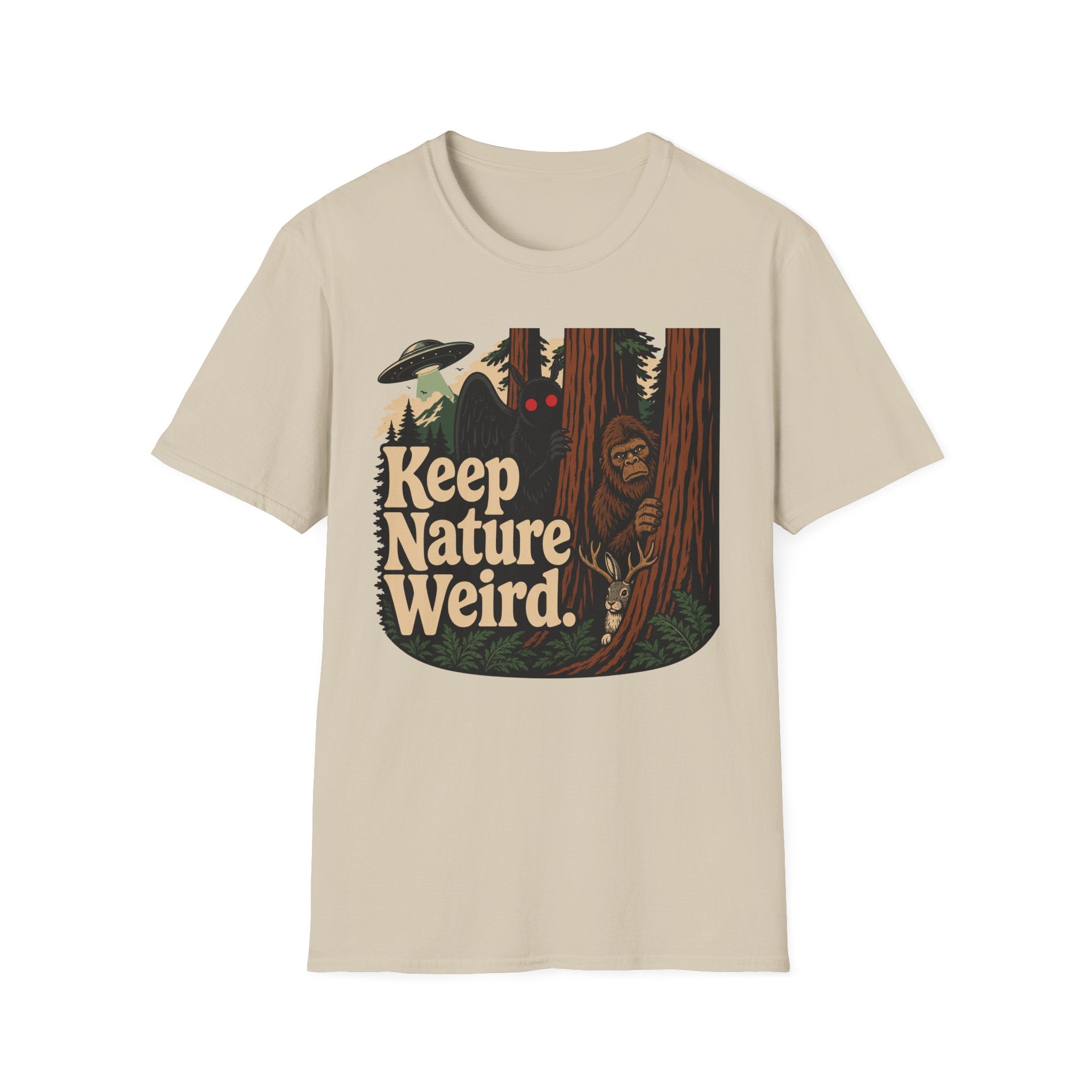 Keep Nature Weird Cryptid T-Shirt - Bigfoot, Mothman, Jackalope, UFO
