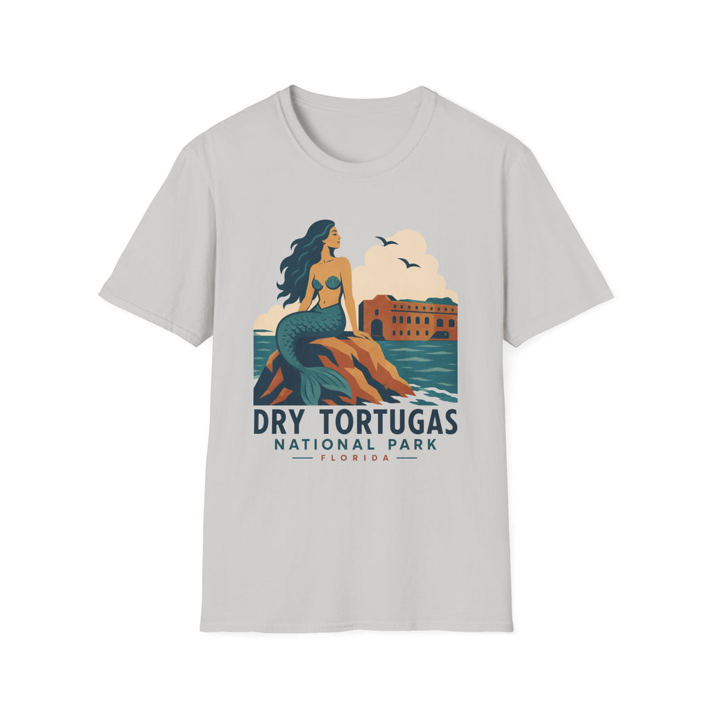 WPA Style Mermaid T-Shirt — Dry Tortugas National Park Vintage Travel Tee