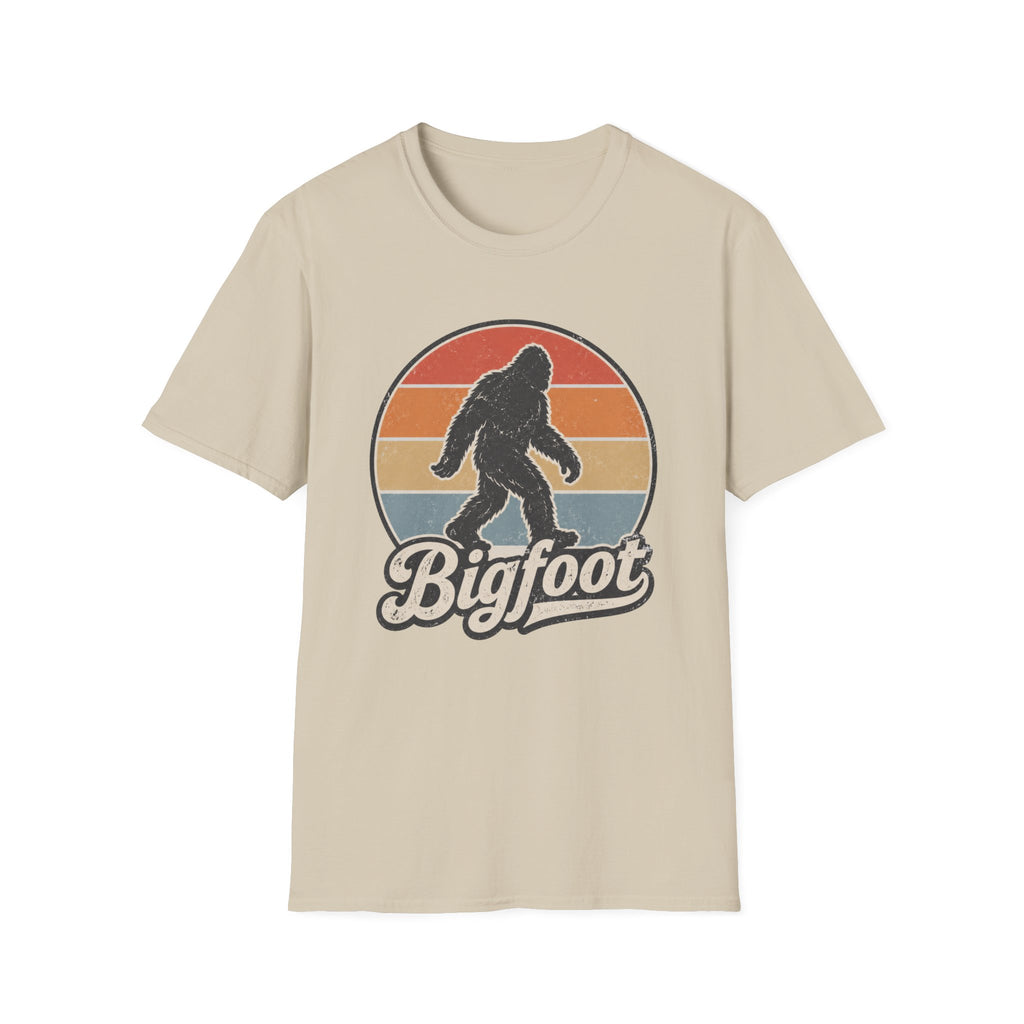 Bigfoot Retro Sunset T-Shirt — Vintage Sasquatch Graphic Tee