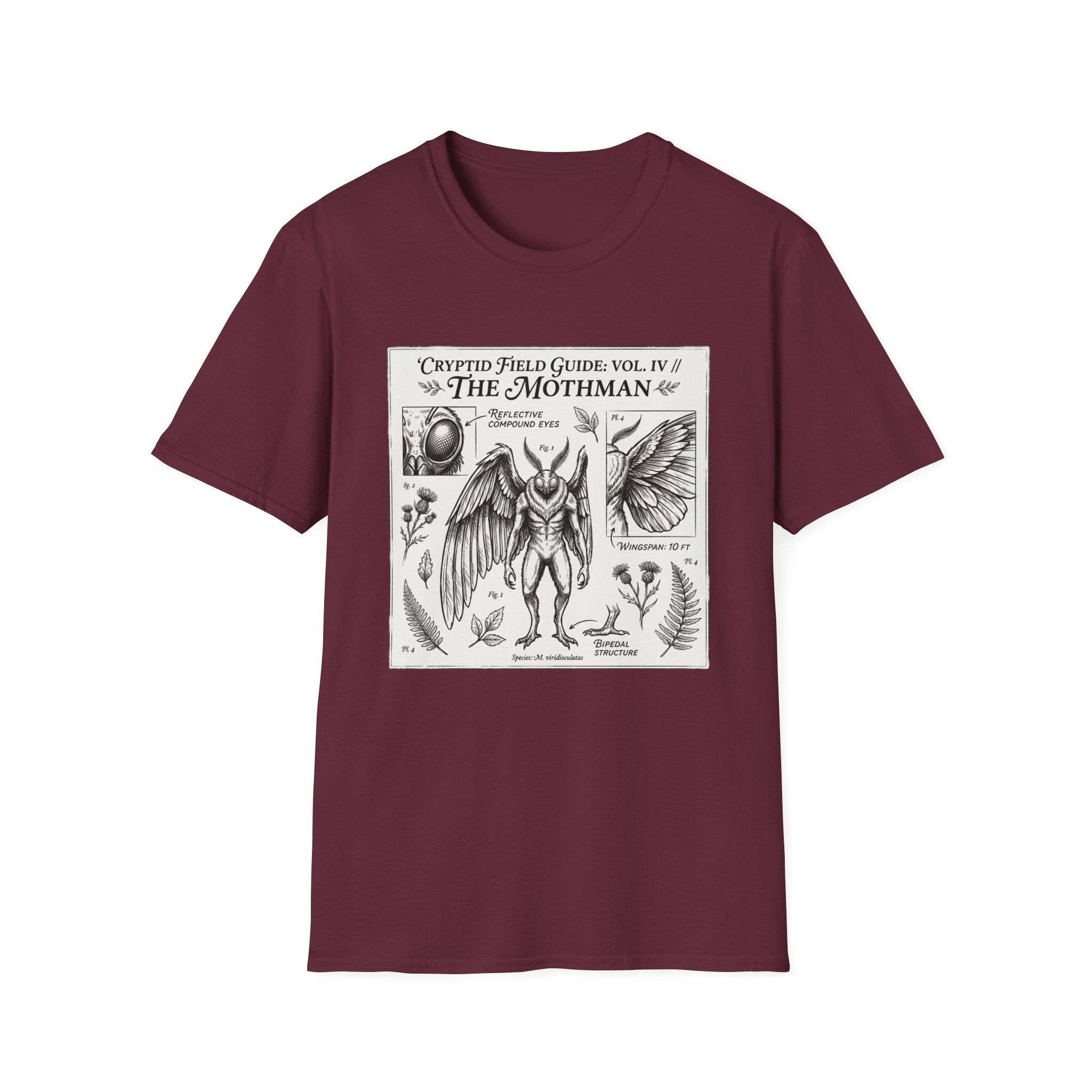 Mothman Cryptid Field Guide T-Shirt