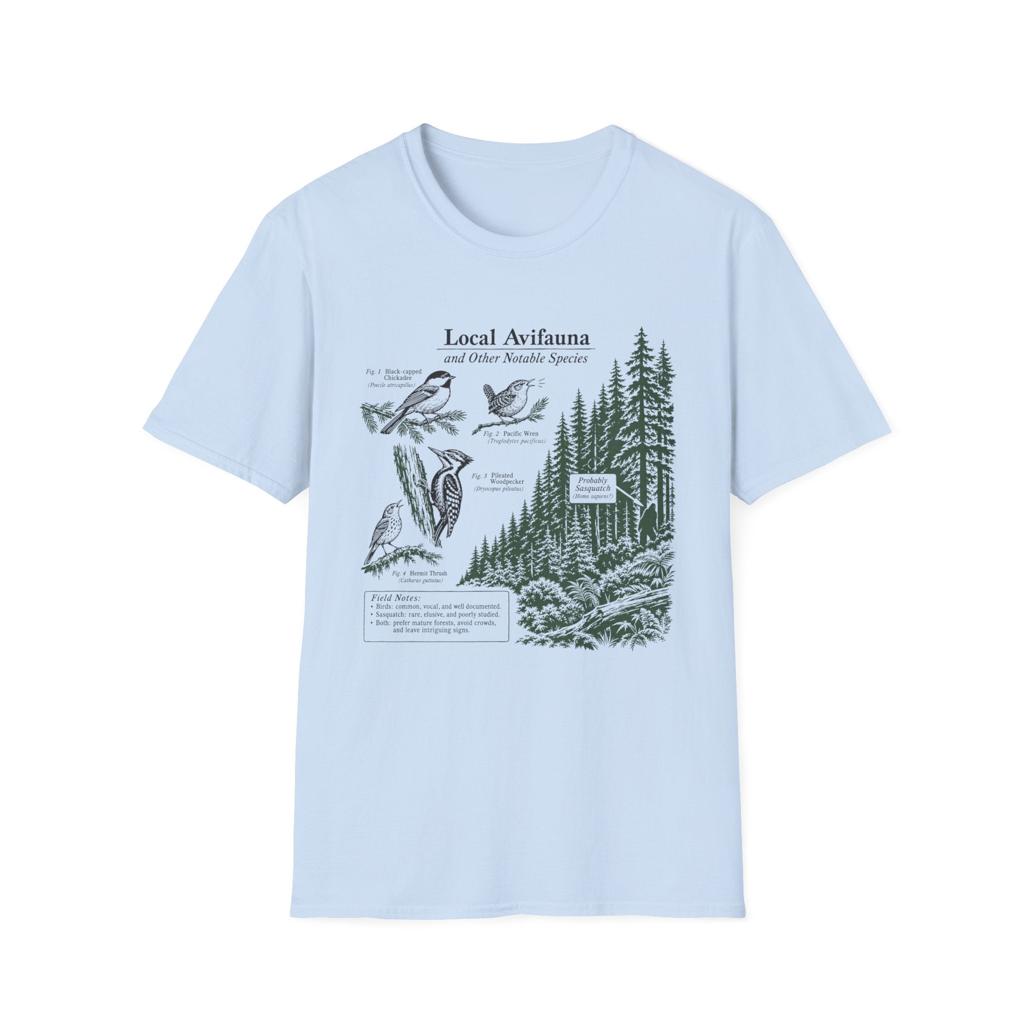 Local Avifauna T-Shirt — Vintage Bird & Forest Illustration Tee