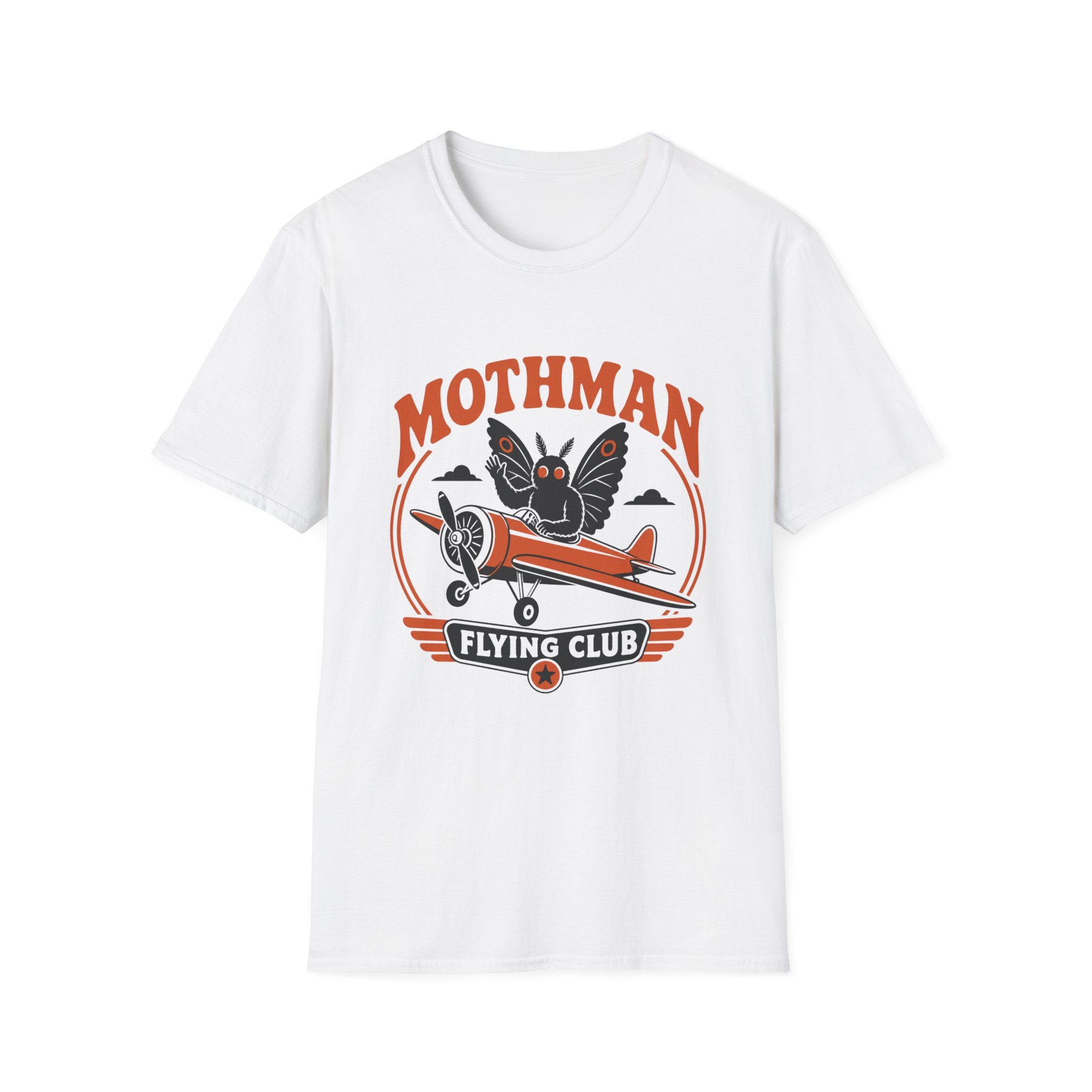 Mothman Flying Club T‑Shirt - Retro 70s Airplane