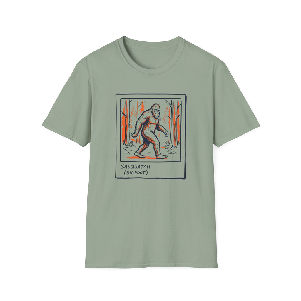 Bigfoot Polaroid T‑Shirt — Sasquatch Retro 70s Forest Graphic Tee