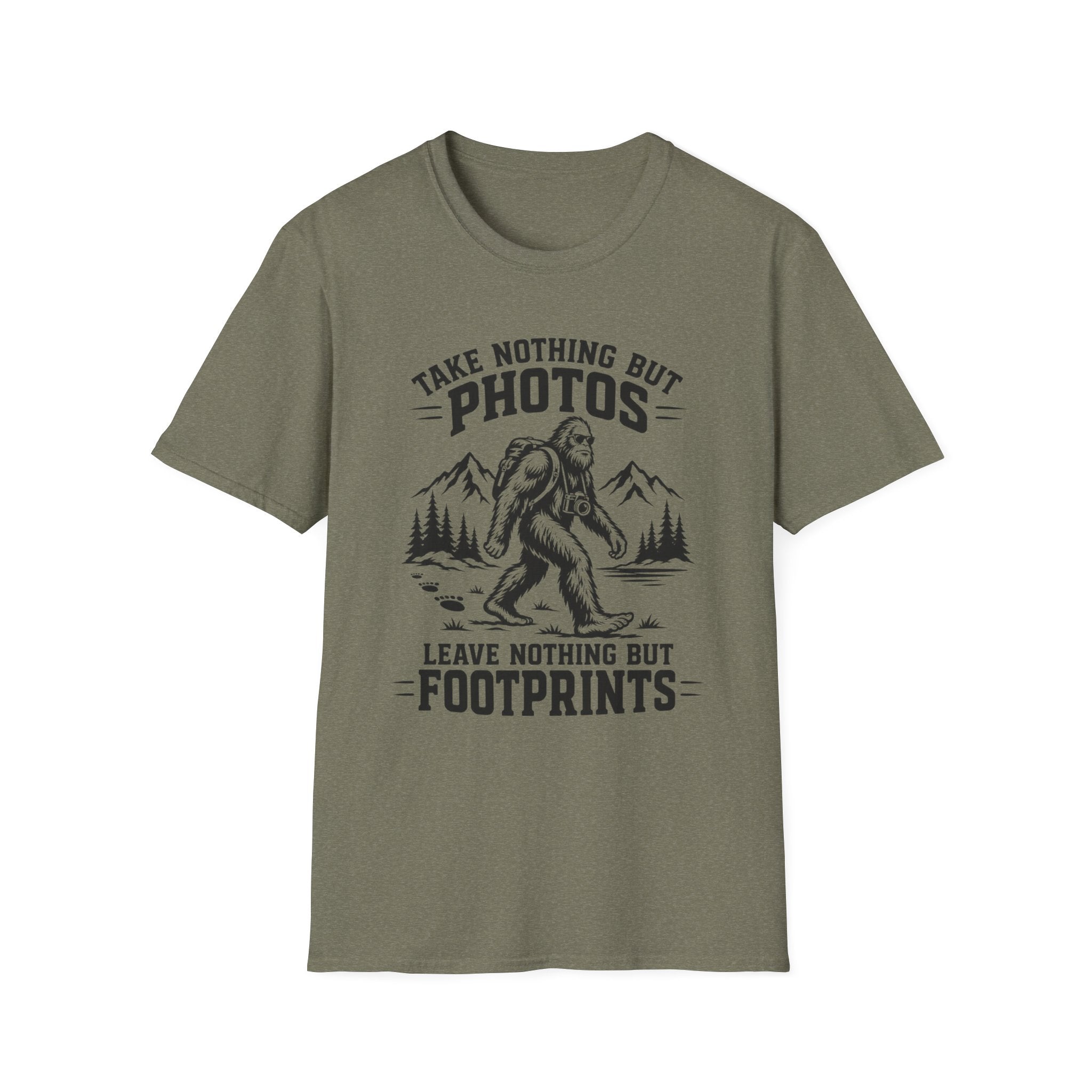 “Take Nothing But Photos, Leave Nothing But Footprints” Bigfoot Adventure Tee