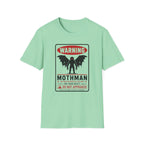 Warning: Mothman T-Shirt — Vintage Cryptid Warning Sign Tee