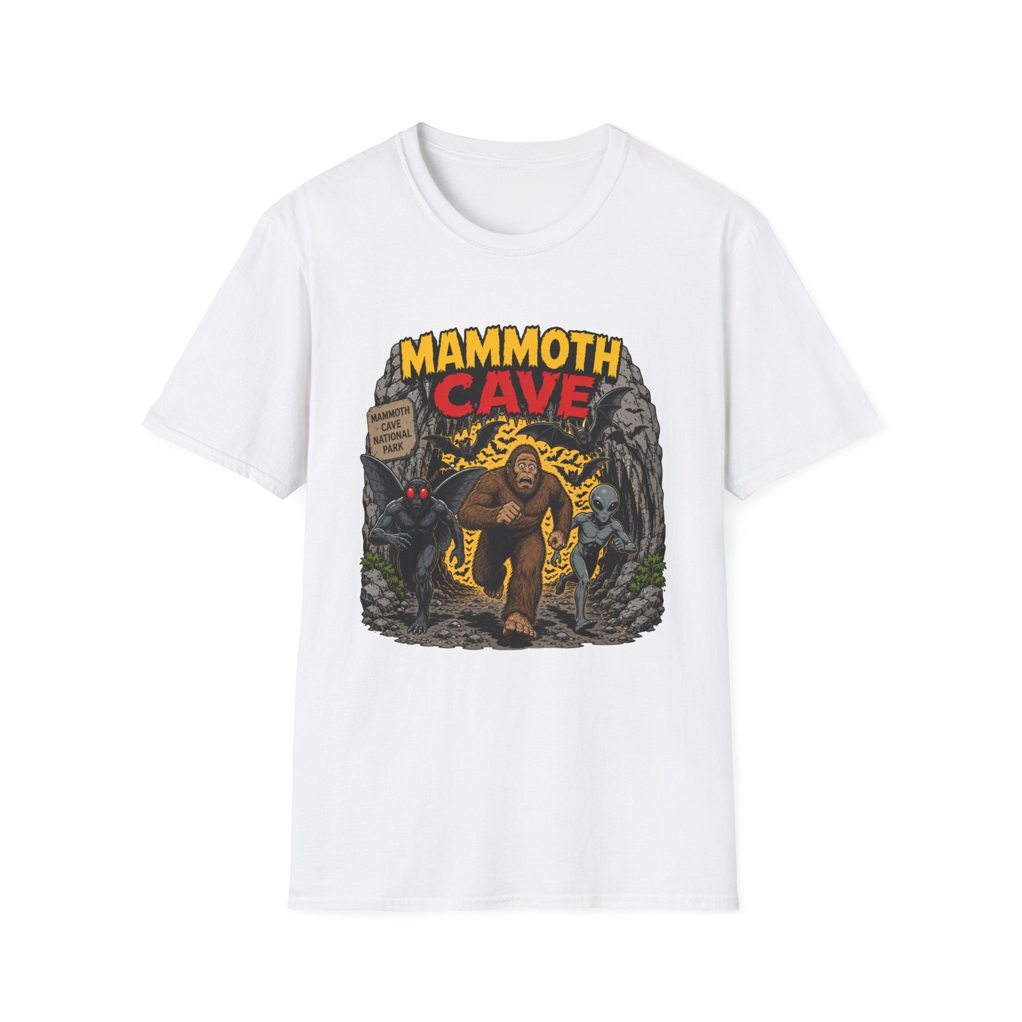 Mammoth Cave Comic Book Cryptid T-Shirt — Retro National Park Cave Adventure Tee