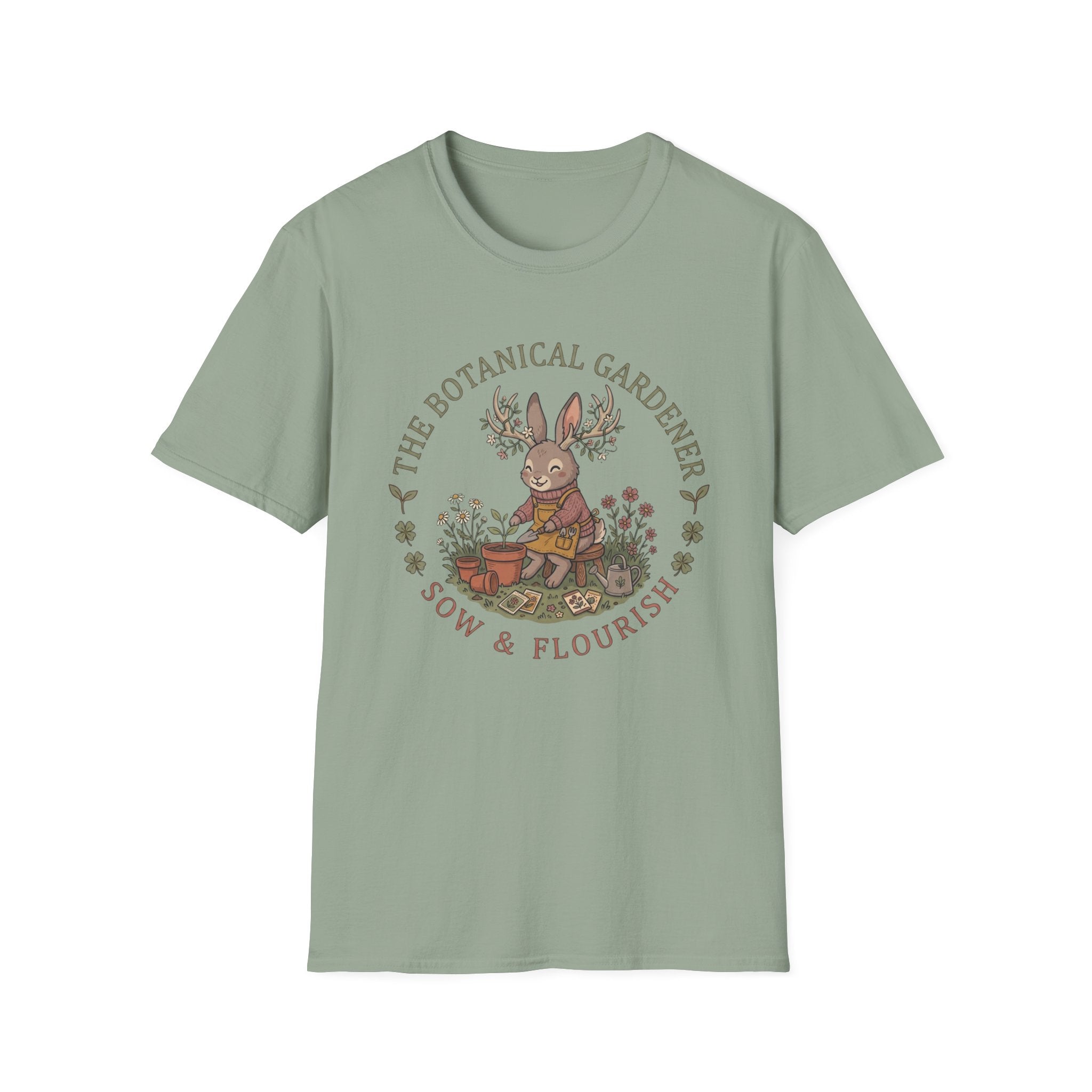 Botanical Gardener Jackalope T-Shirt — Cozy Cottagecore Floral Graphic Tee