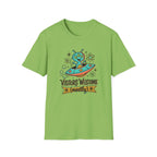 Alien UFO T-Shirt — "Visitors Welcome (Mostly)" Cute Space Graphic Tee