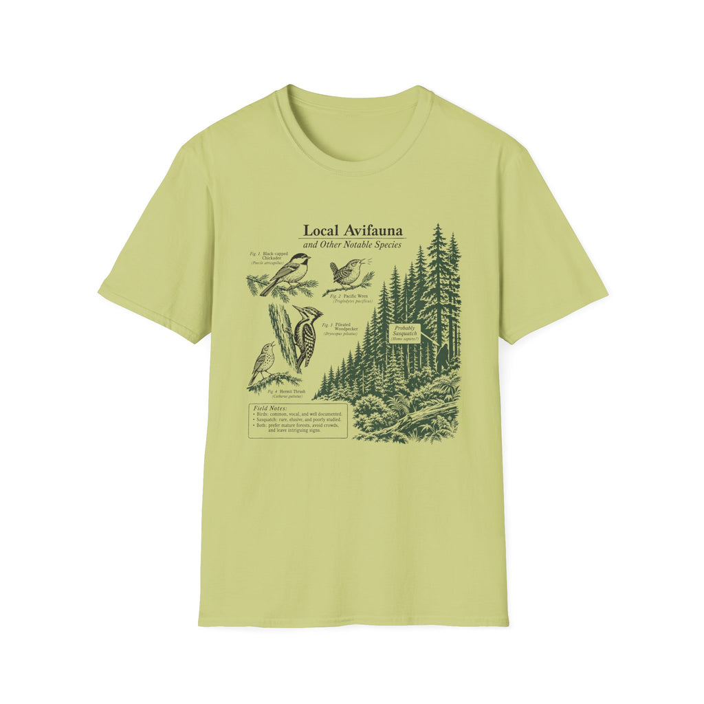 Local Avifauna T-Shirt — Vintage Bird & Forest Illustration Tee