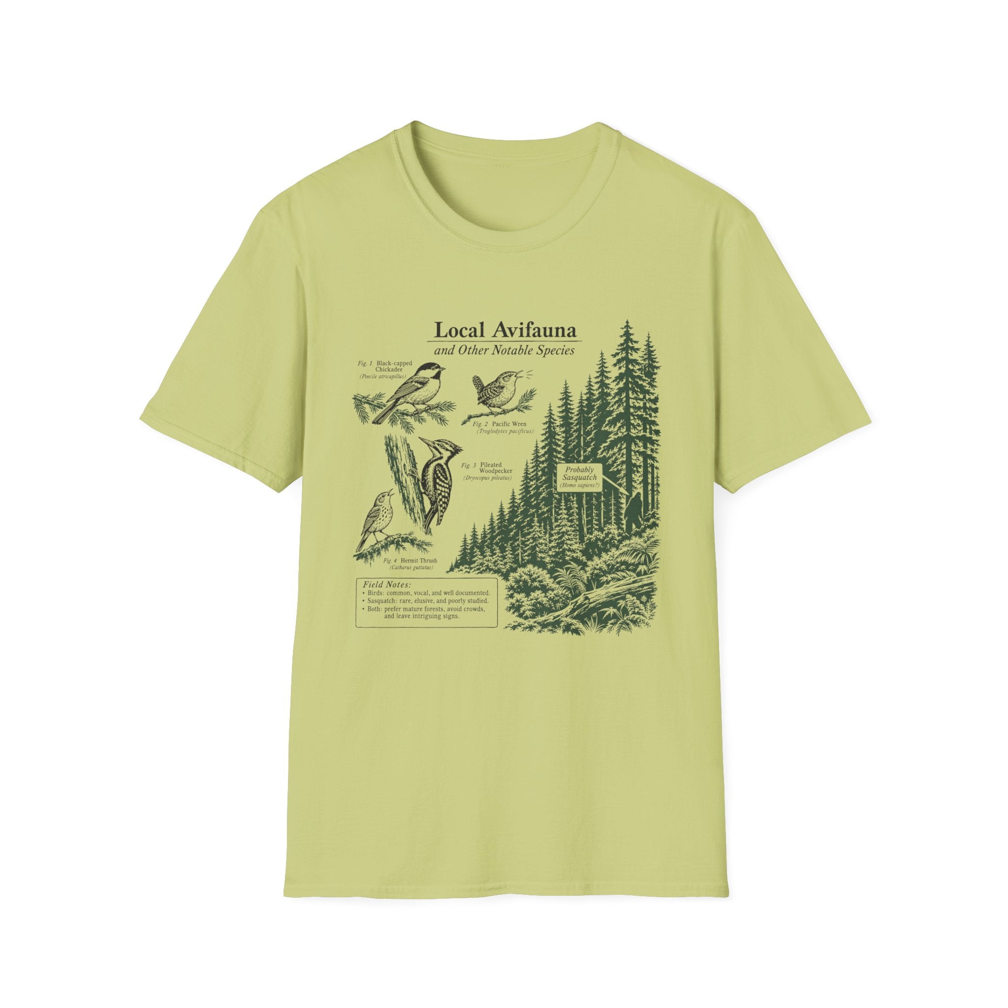 Local Avifauna T-Shirt — Vintage Bird & Forest Illustration Tee