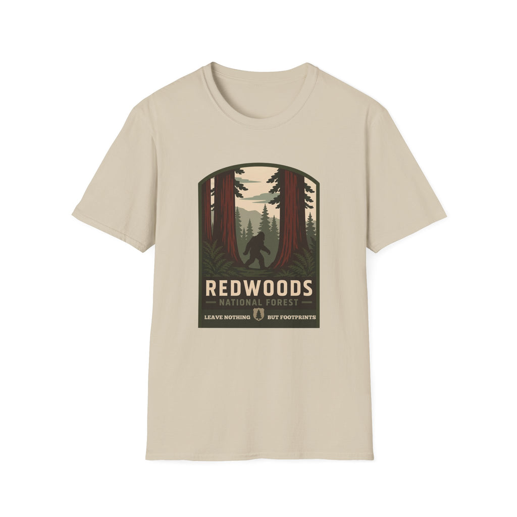 Redwoods National Park Bigfoot T‑Shirt — Vintage Forest Adventure Tee