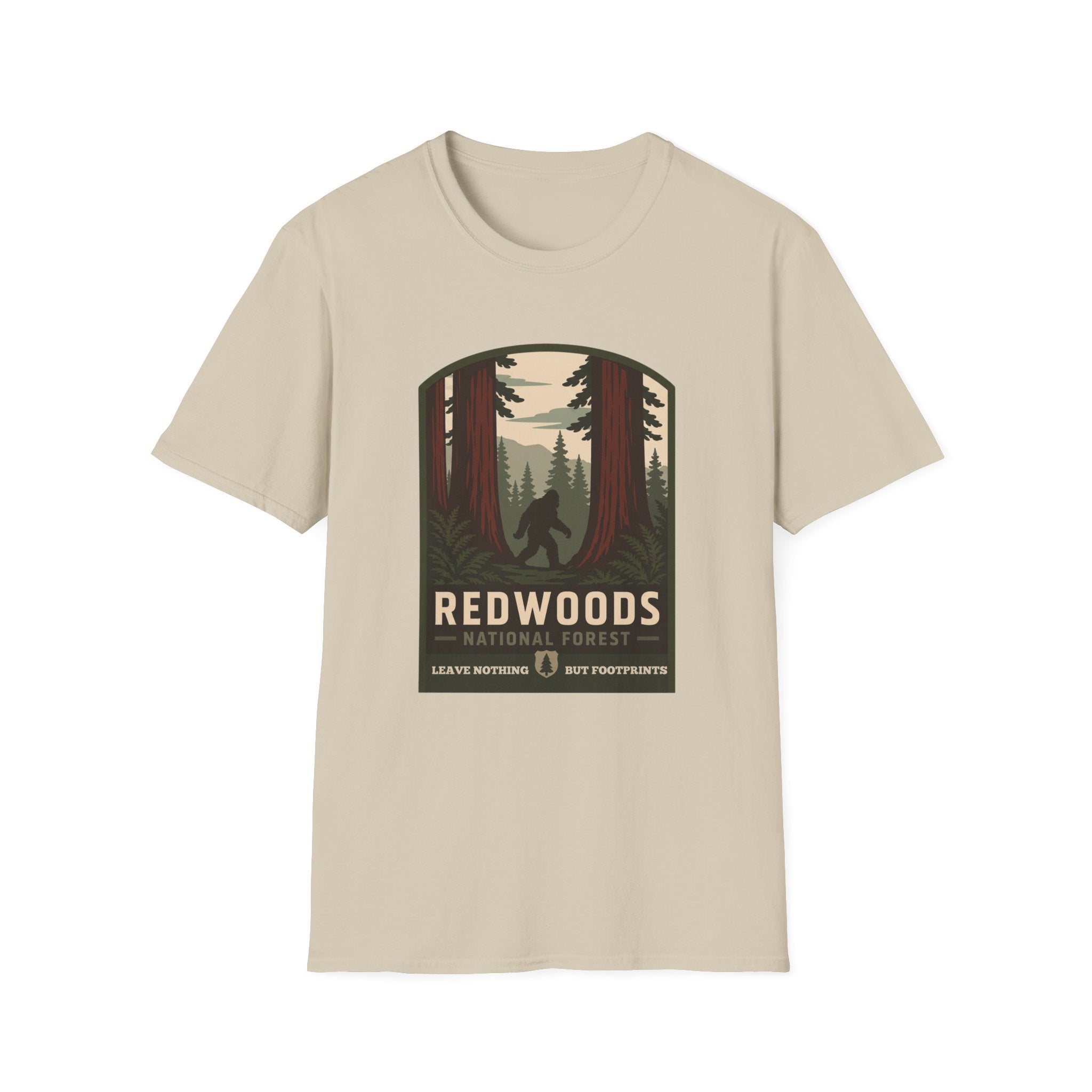 Redwoods National Park Bigfoot T‑Shirt — Vintage Forest Adventure Tee