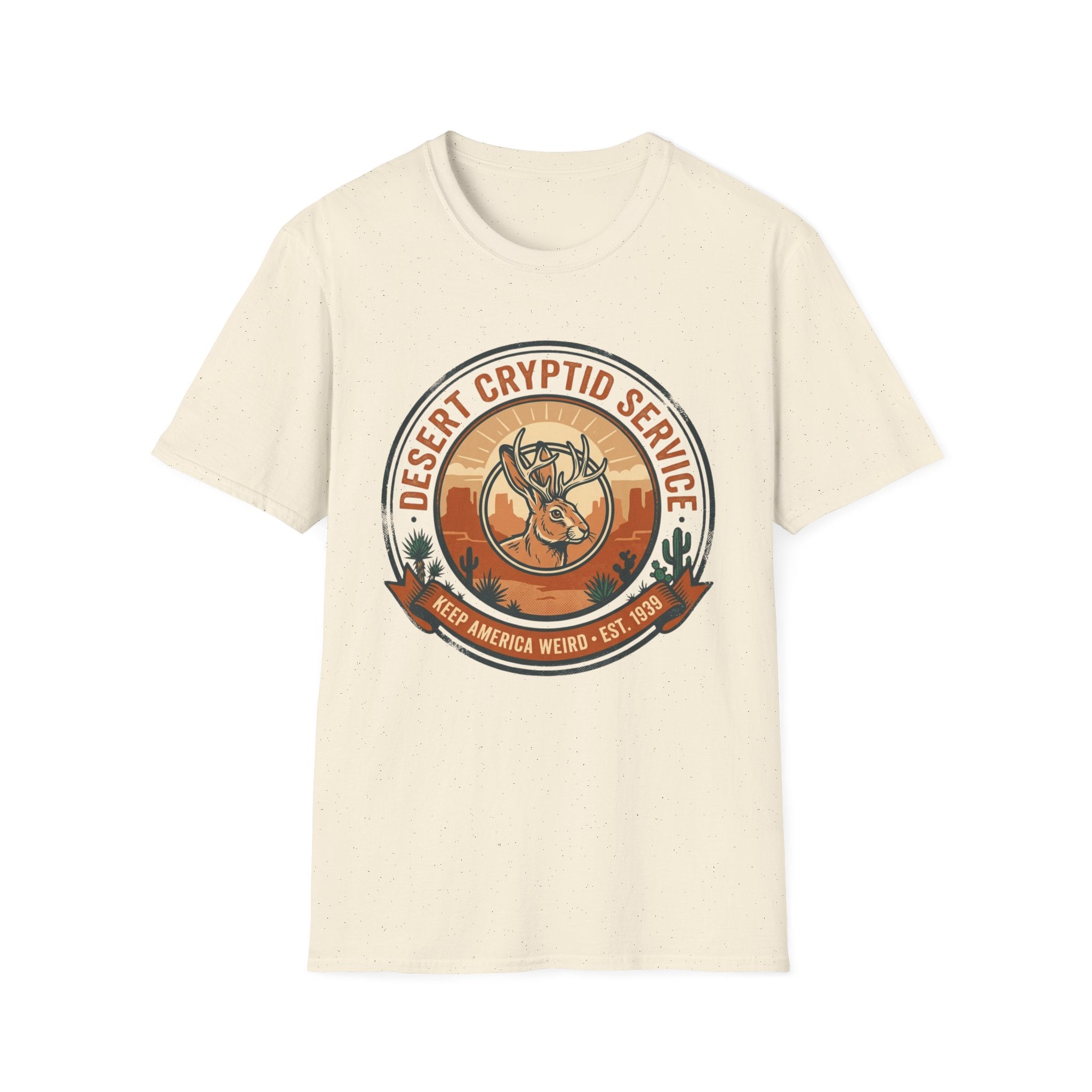 Desert Cryptid Service T-Shirt — Retro Desert Jackalope Graphic