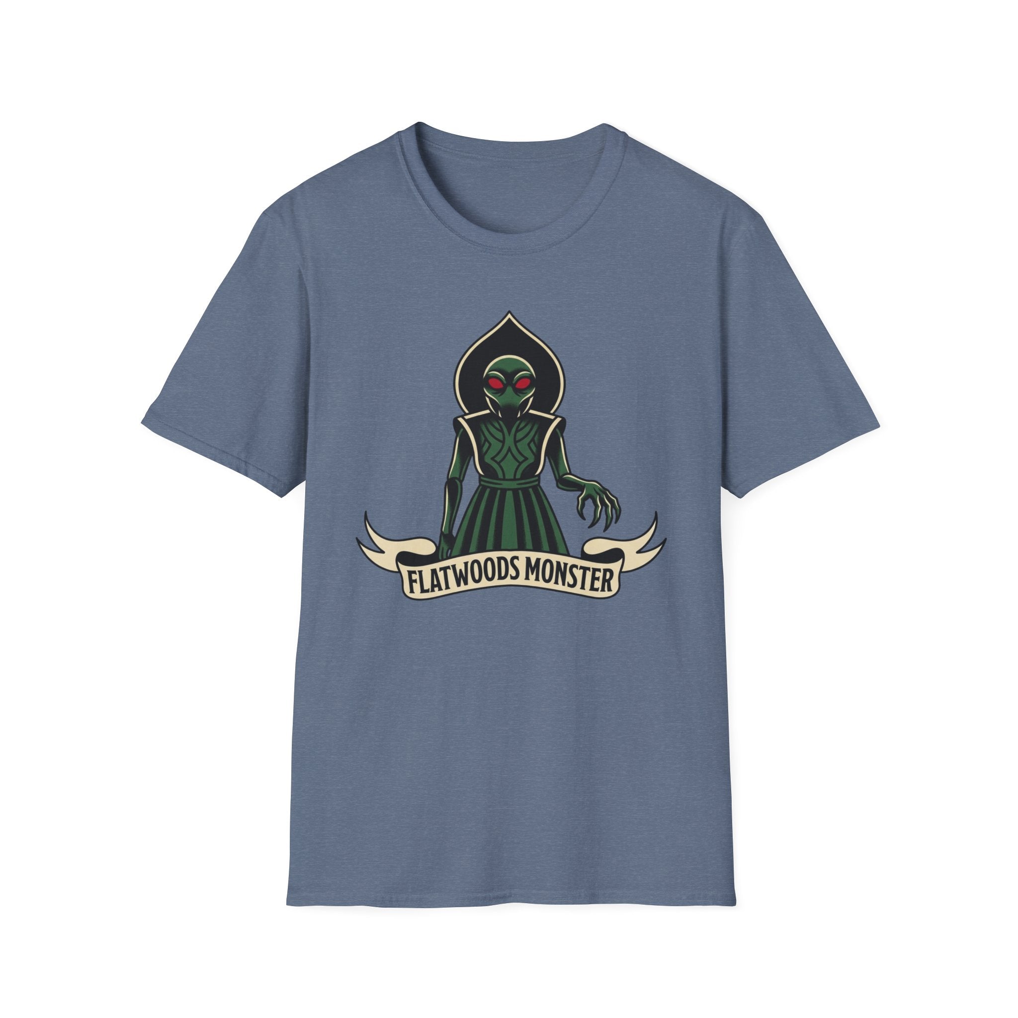 Flatwoods Monster T-Shirt — Vintage Cryptid Alien Graphic Tee American Traditional Tattoo Style