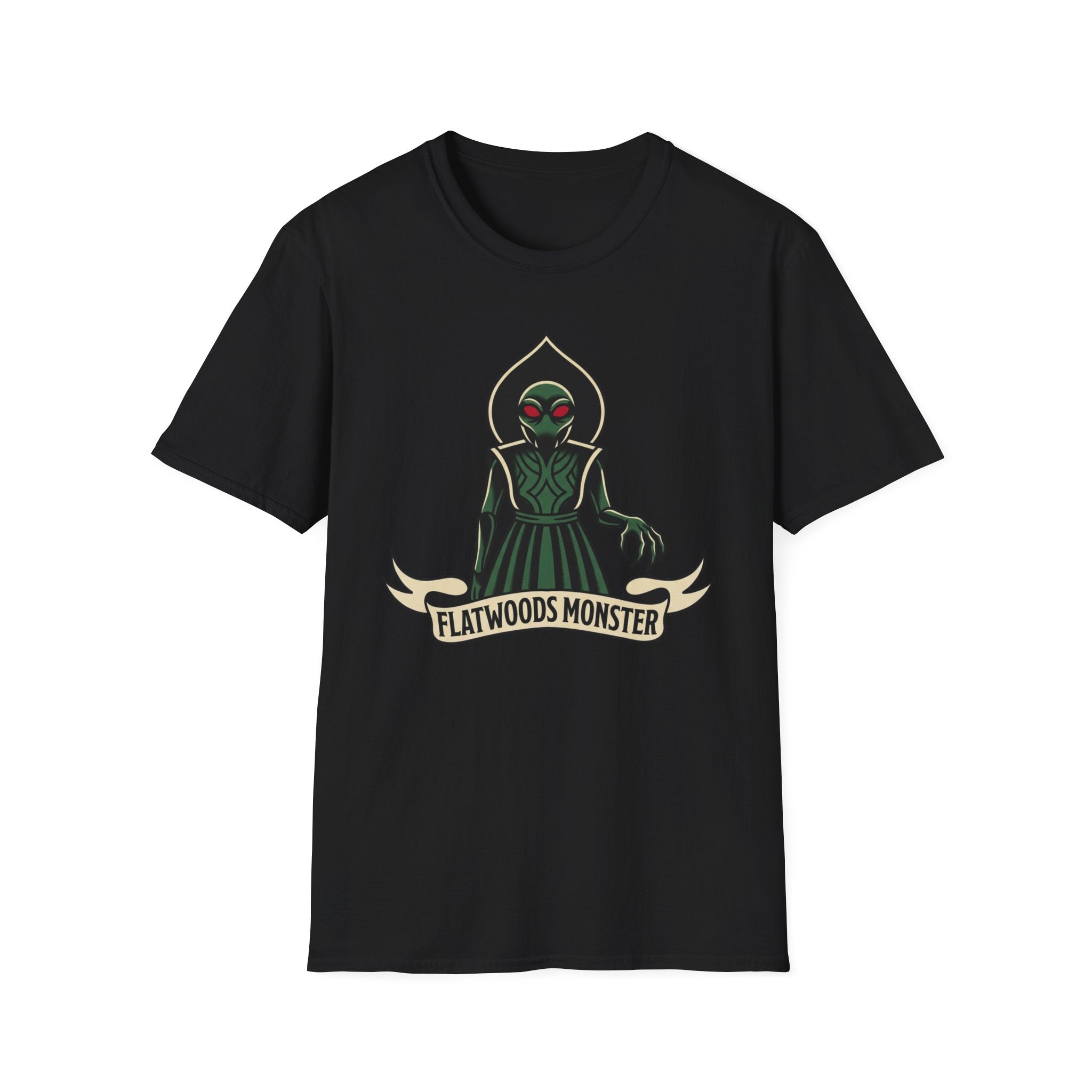 Flatwoods Monster T-Shirt — Vintage Cryptid Alien Graphic Tee American Traditional Tattoo Style