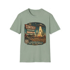 Contact Station T‑Shirt — Retro UFO Alien Abduction Vintage Sign Tee