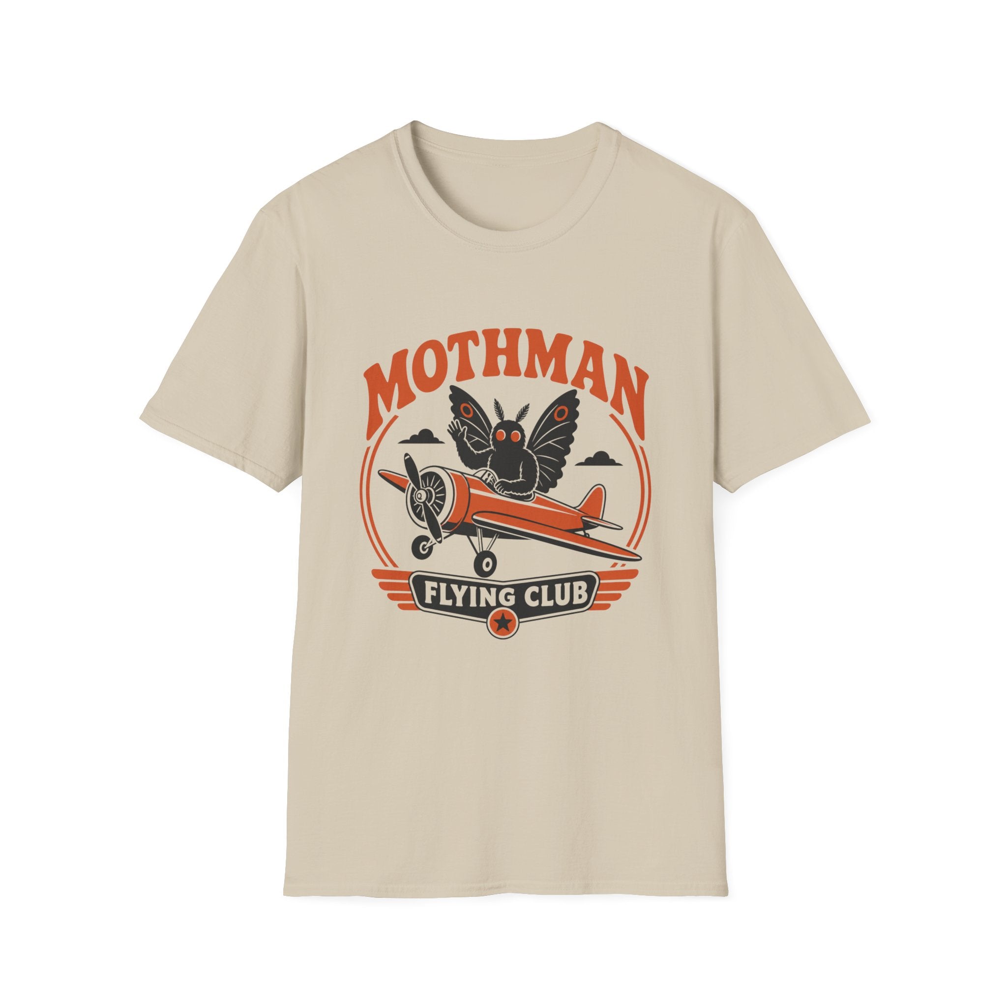 Mothman Flying Club T‑Shirt - Retro 70s Airplane
