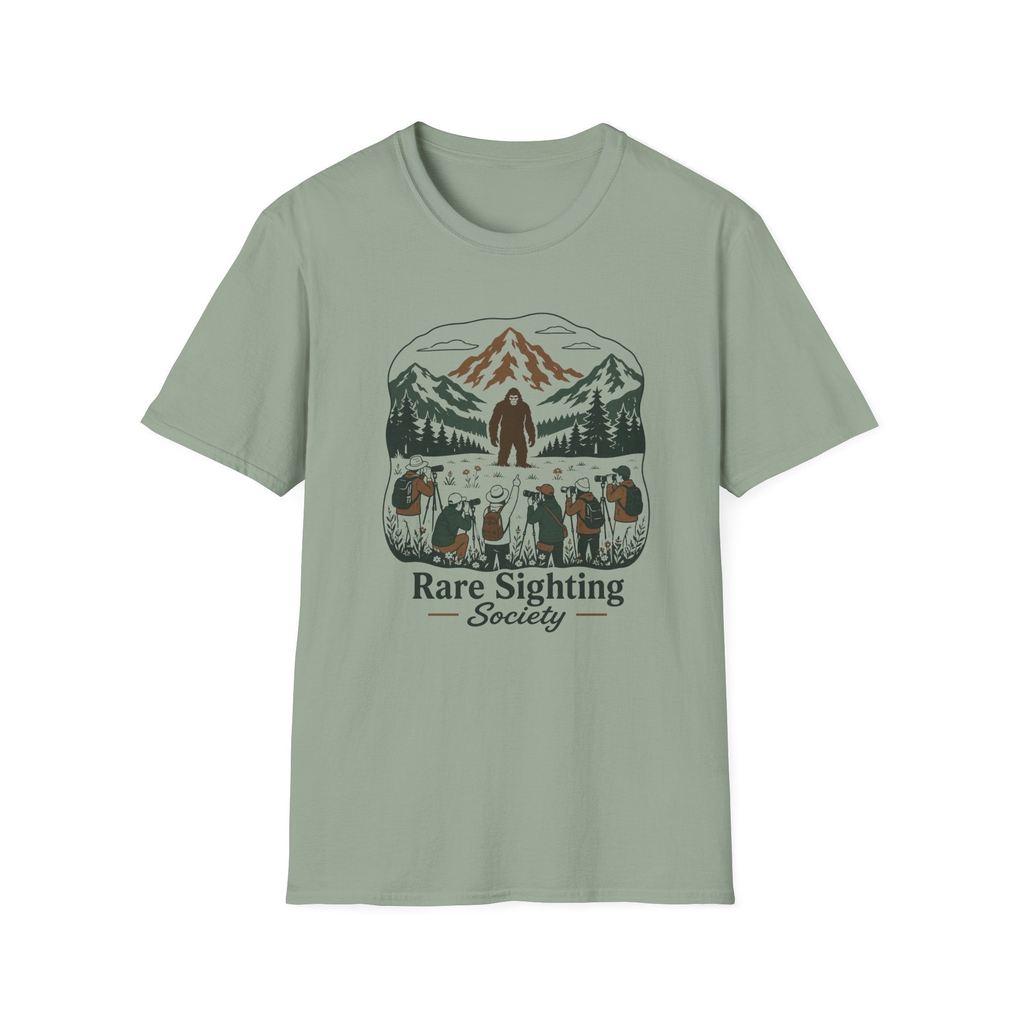 Rare Sighting Society T-Shirt — Sasquatch Mountain Camping Graphic Tee