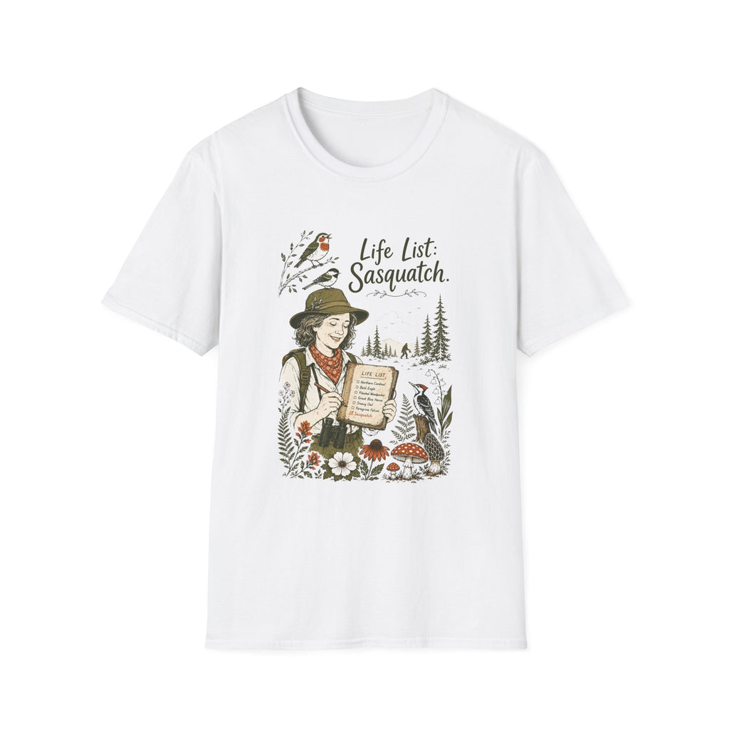 Sasquatch Life List T-Shirt - Birdwatching Nature Tee