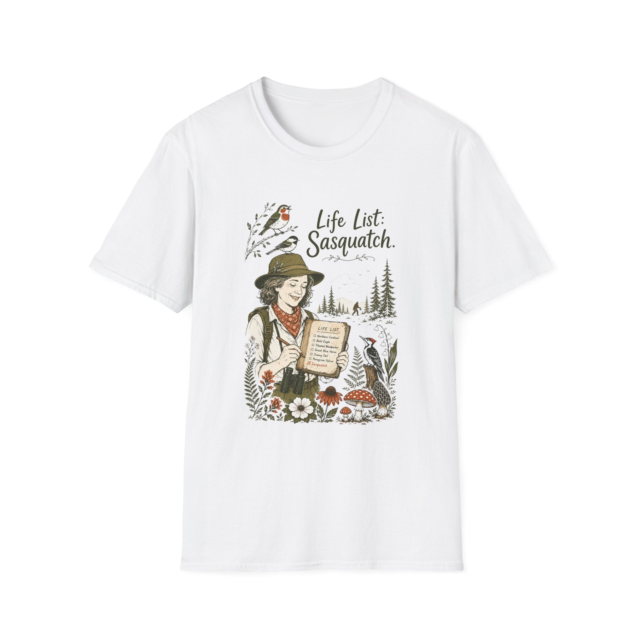 Sasquatch Life List T-Shirt - Birdwatching Nature Tee