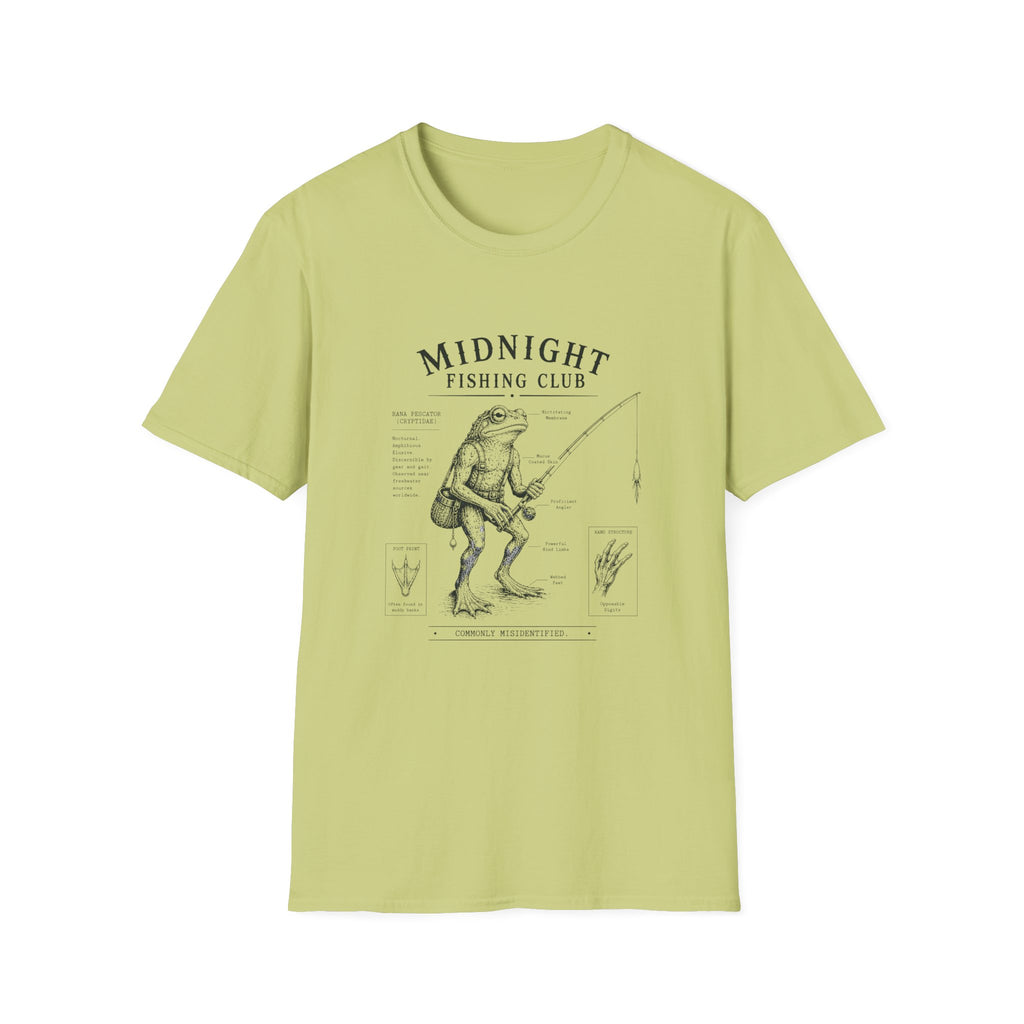 Midnight Fishing Club T-Shirt — Vintage Frog Man Angler Graphic Tee