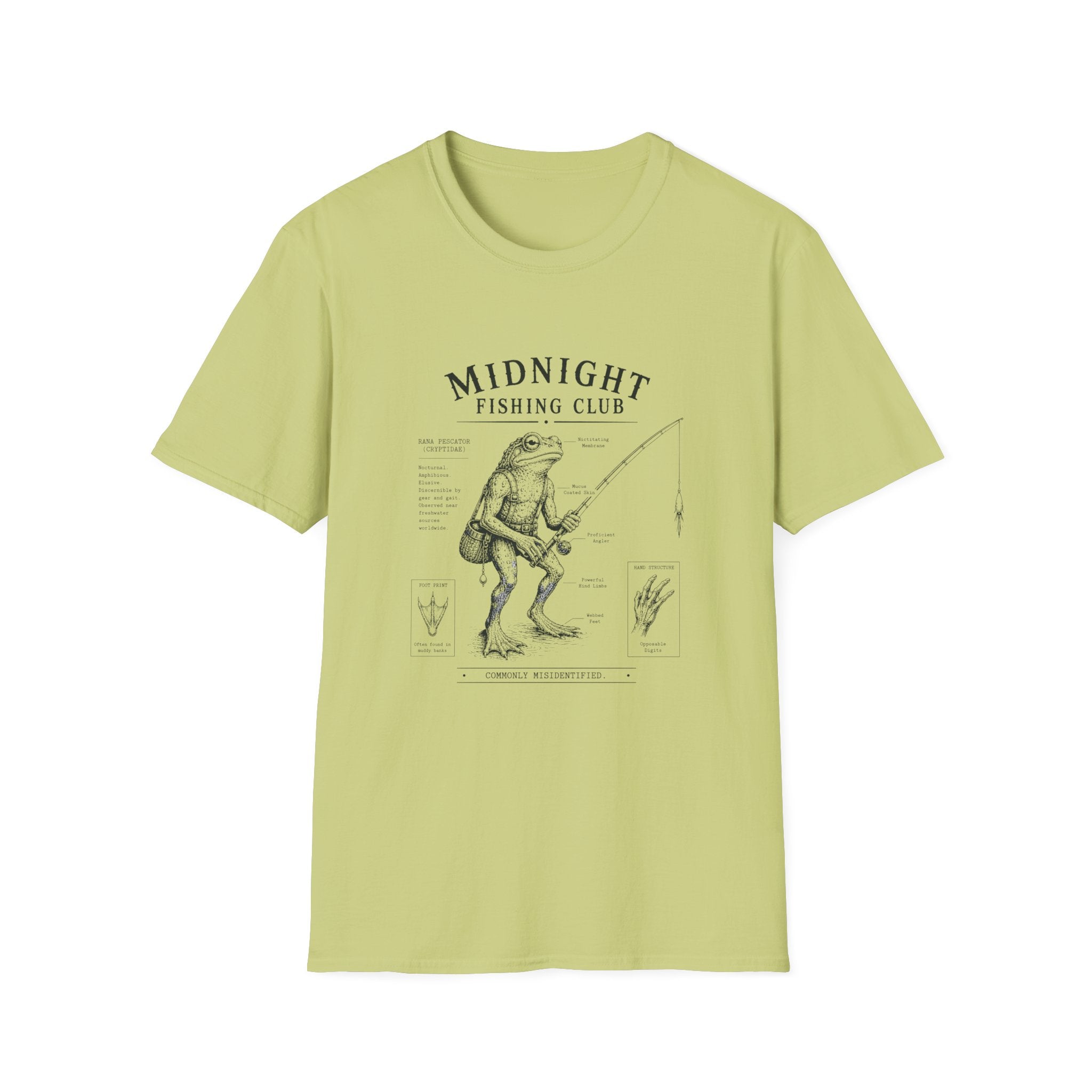 Midnight Fishing Club T-Shirt — Vintage Frog Man Angler Graphic Tee