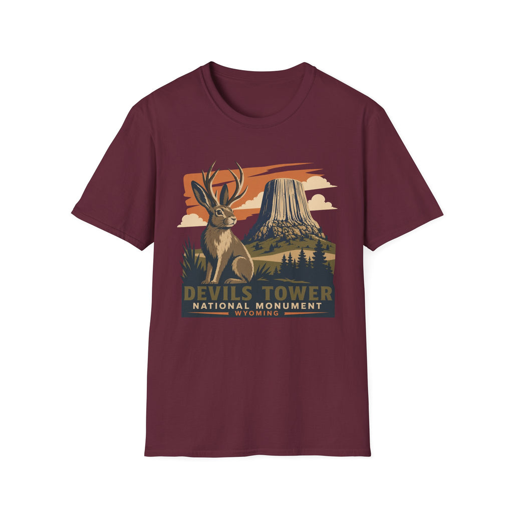 Devils Tower Jackalope T-Shirt — Retro National Monument Tee