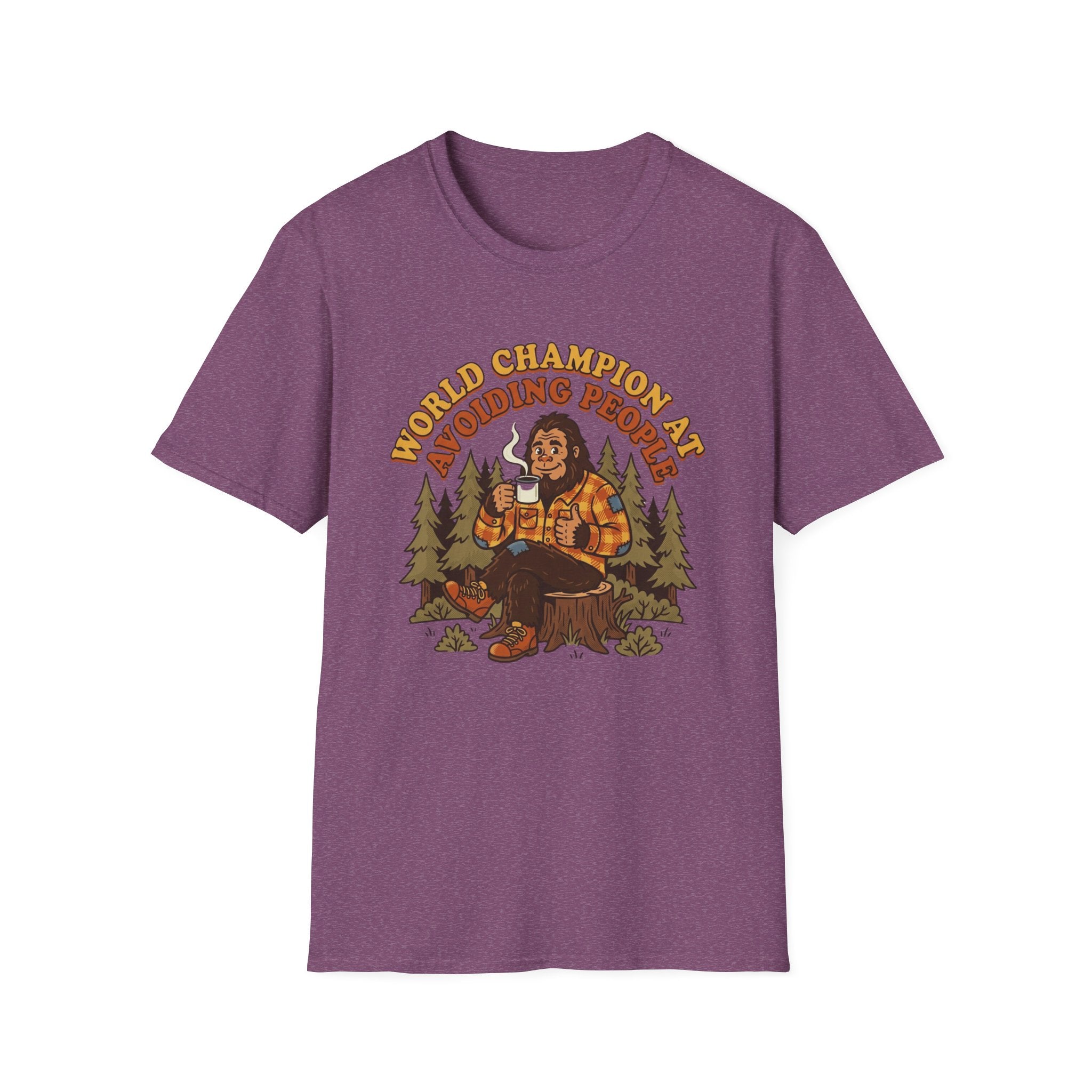World Champion At Avoiding People T-Shirt — Funny Introvert Bigfoot Graphic Tee