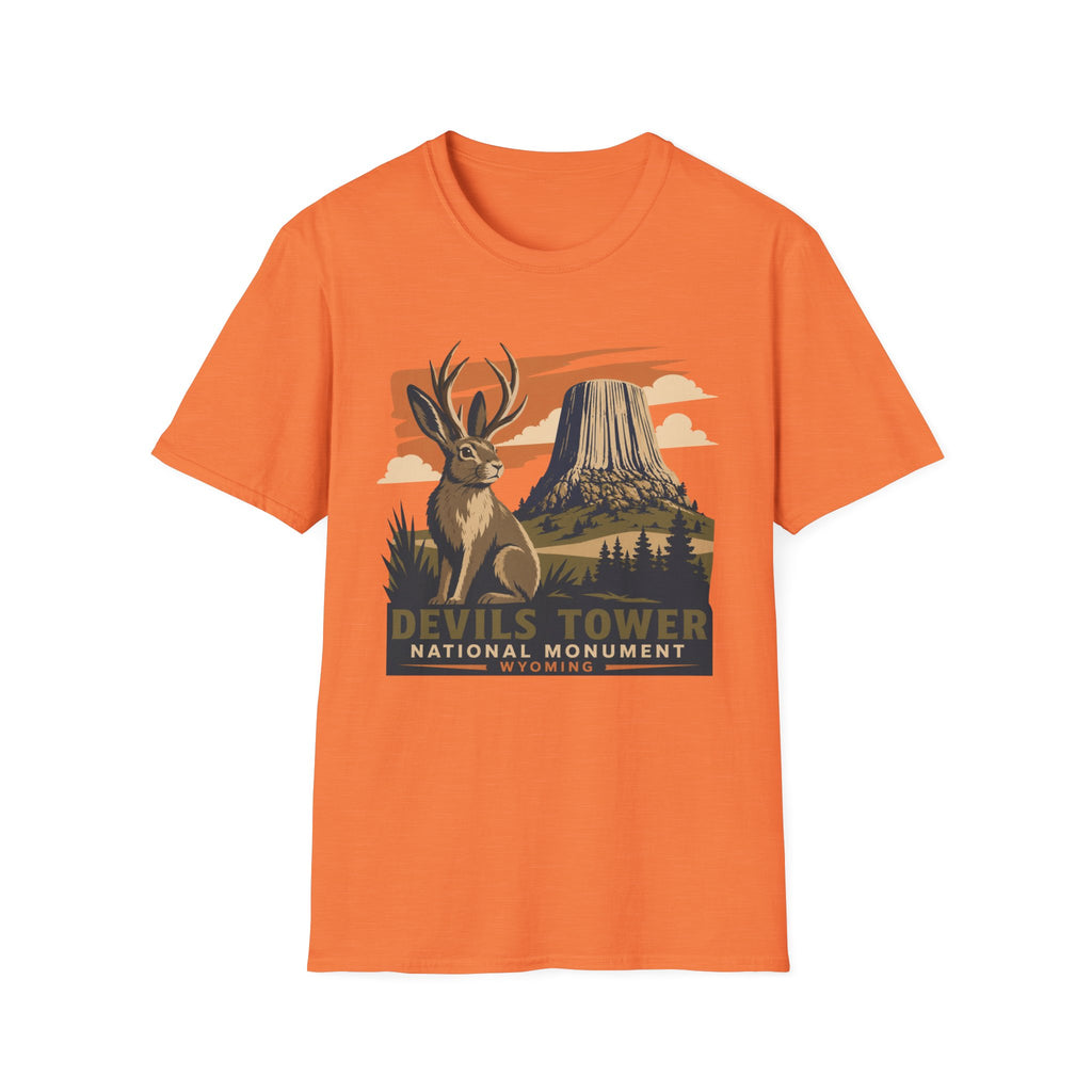 Devils Tower Jackalope T-Shirt — Retro National Monument Tee