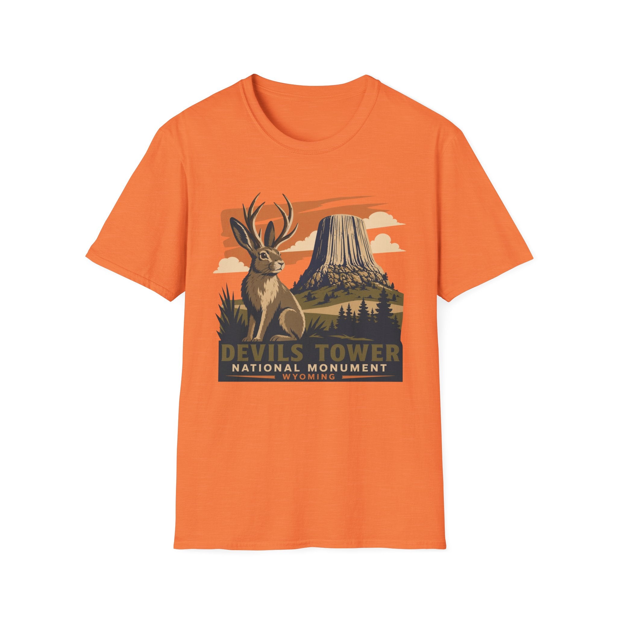 Devils Tower Jackalope T-Shirt — Retro National Monument Tee