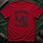 Gothic Wendigo Stop and Smell The Flowers T-Shirt — Vintage Forest Graphic