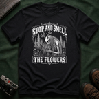 Gothic Wendigo Stop and Smell The Flowers T-Shirt — Vintage Forest Graphic