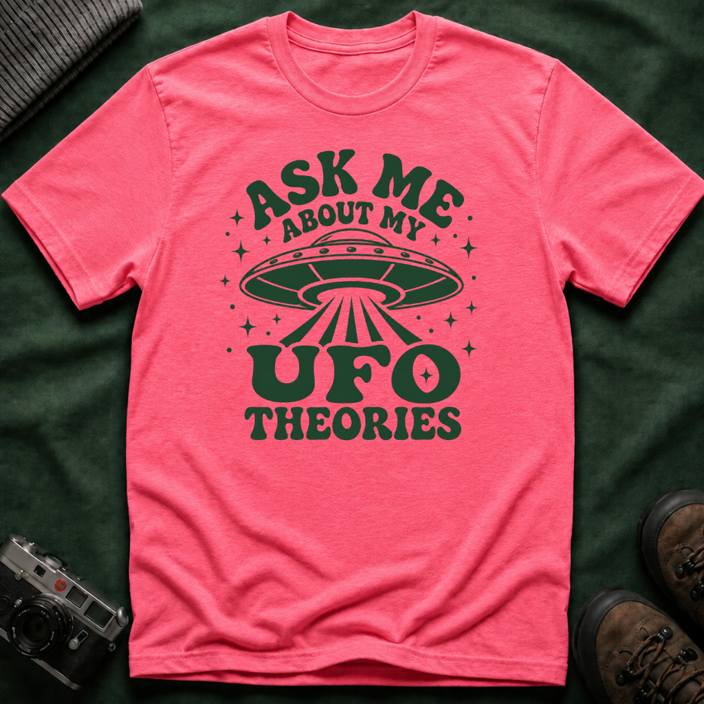 Ask Me About My UFO Theories T-Shirt - Retro 70s Style Tee