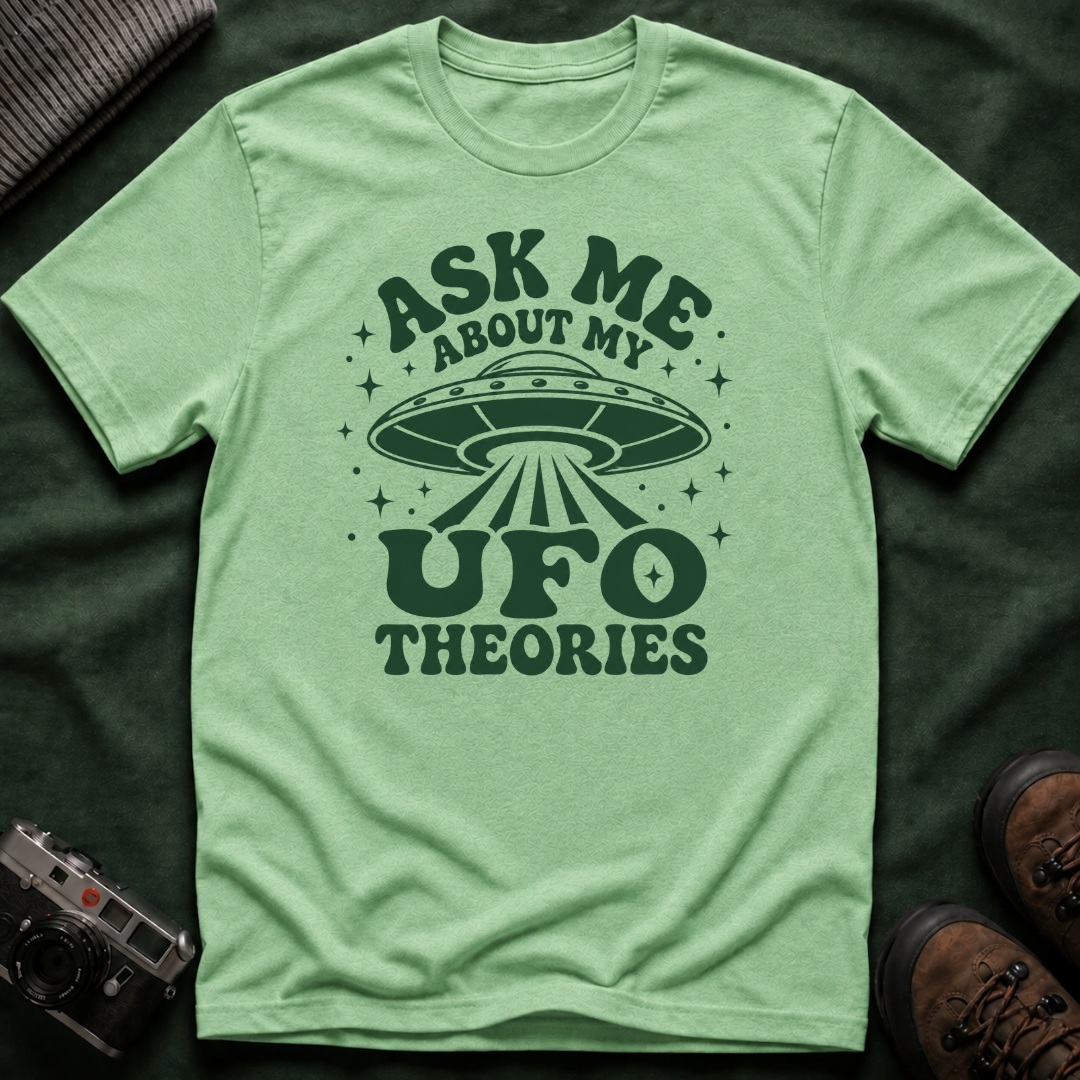Ask Me About My UFO Theories T-Shirt - Retro 70s Style Tee