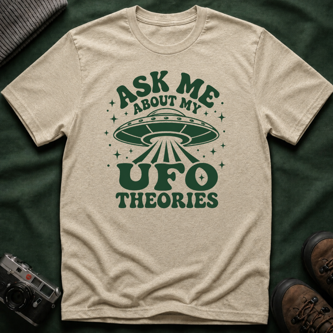Ask Me About My UFO Theories T-Shirt - Retro 70s Style Tee