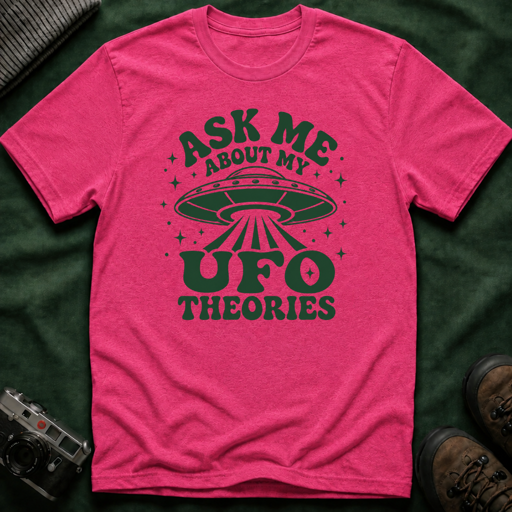 Ask Me About My UFO Theories T-Shirt - Retro 70s Style Tee