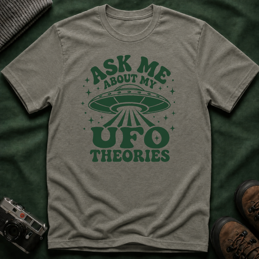 Ask Me About My UFO Theories T-Shirt - Retro 70s Style Tee