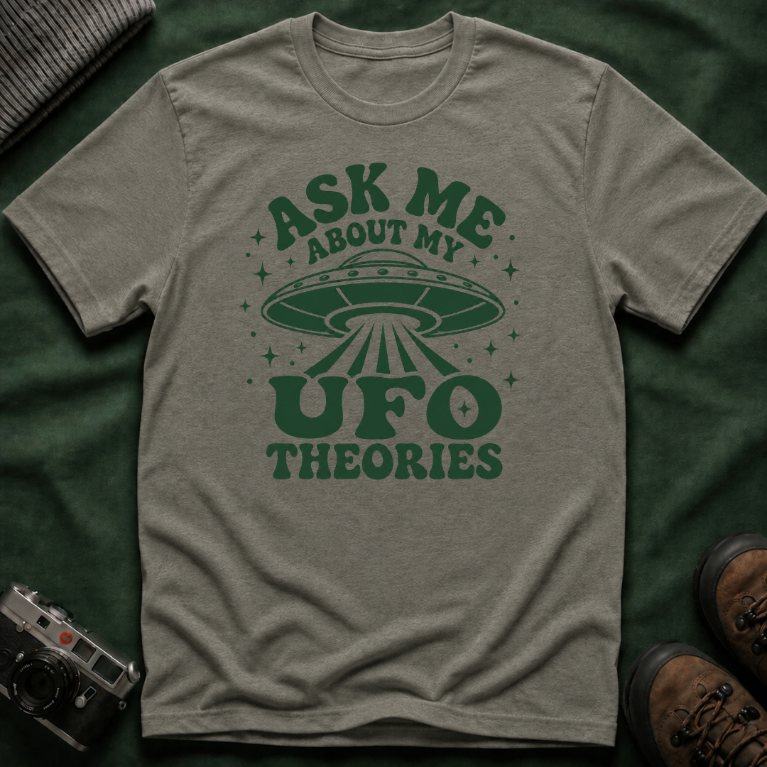 Ask Me About My UFO Theories T-Shirt - Retro 70s Style Tee