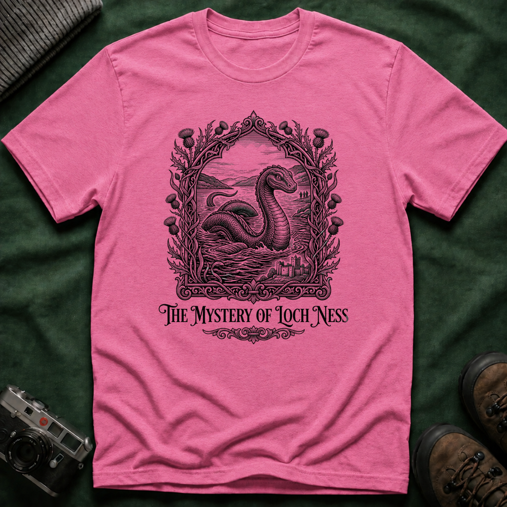 Mystery of Loch Ness T-Shirt — Vintage Loch Ness Monster Etching Illustration