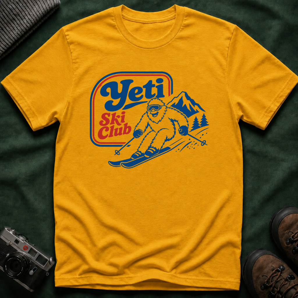 Yeti Ski Club T‑Shirt — Vintage Mountain Skiing Graphic Tee